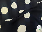 CREPE MAROCAIN 100% VISCOSE NOIR POIS BLANC CASSÉ - My Little Coupon
