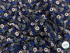 CREPE MAROCAIN 100% VISCSOE FLEURS FOND NOIR - My Little Coupon