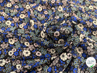 CREPE MAROCAIN 100% VISCSOE FLEURS FOND NOIR - My Little Coupon