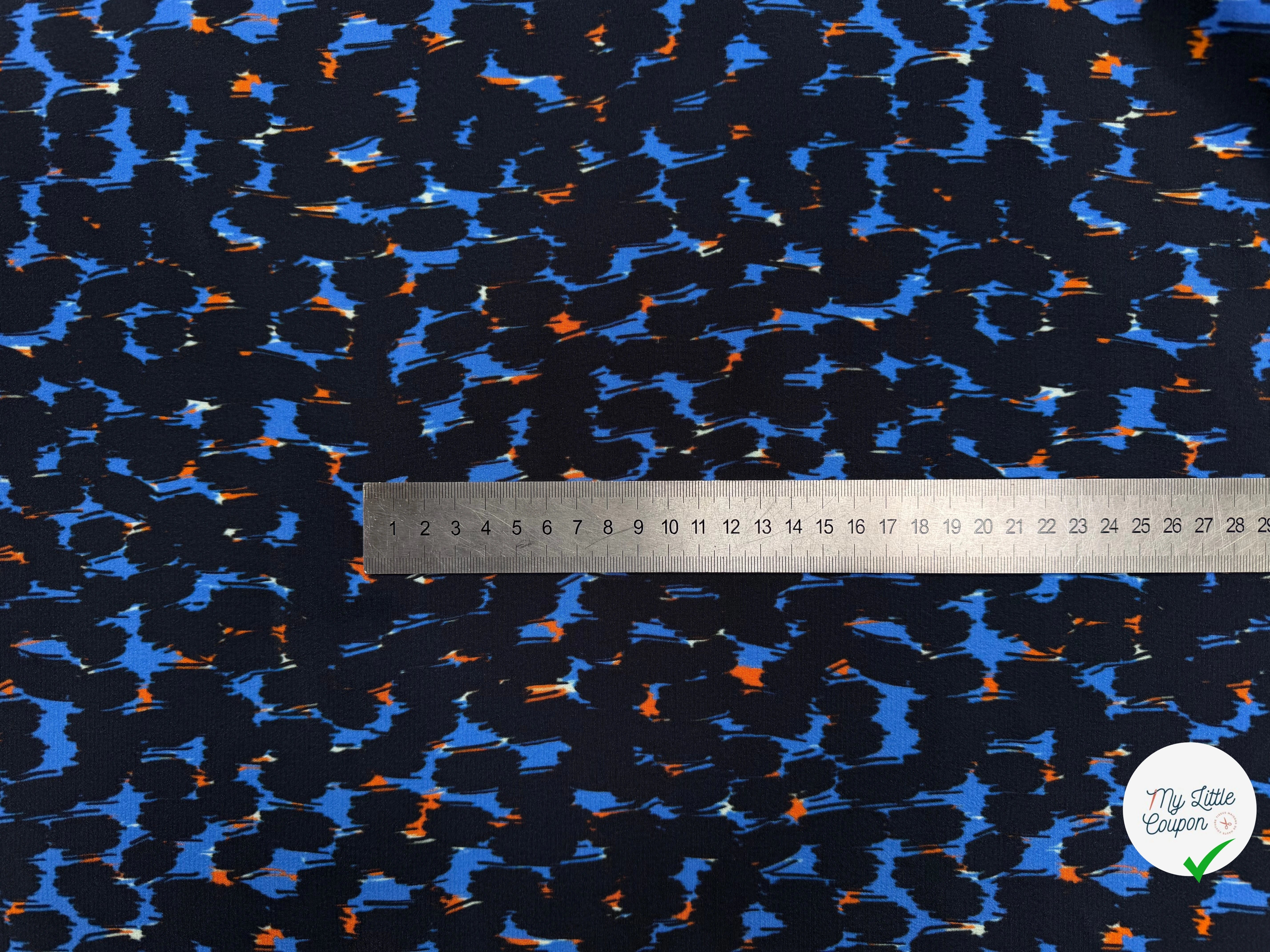 CREPE MAROCAIN COMO FOND BLEU - My Little Coupon