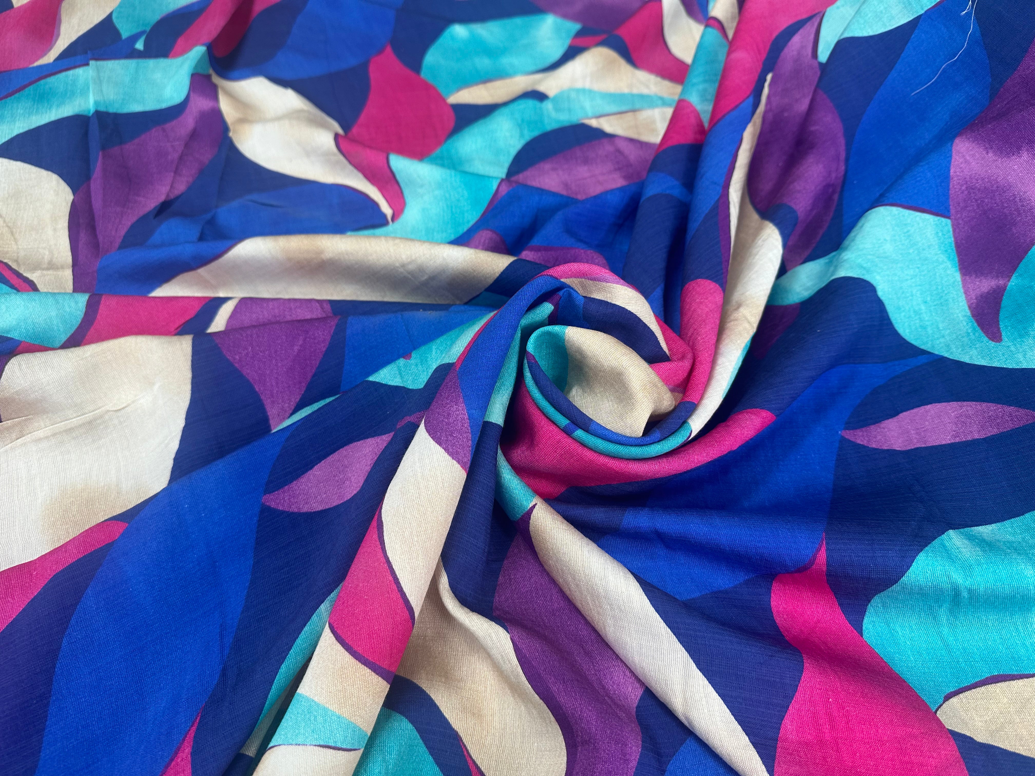 CREPE MAROCAIN PETALES ABSTRAITES - My Little Coupon