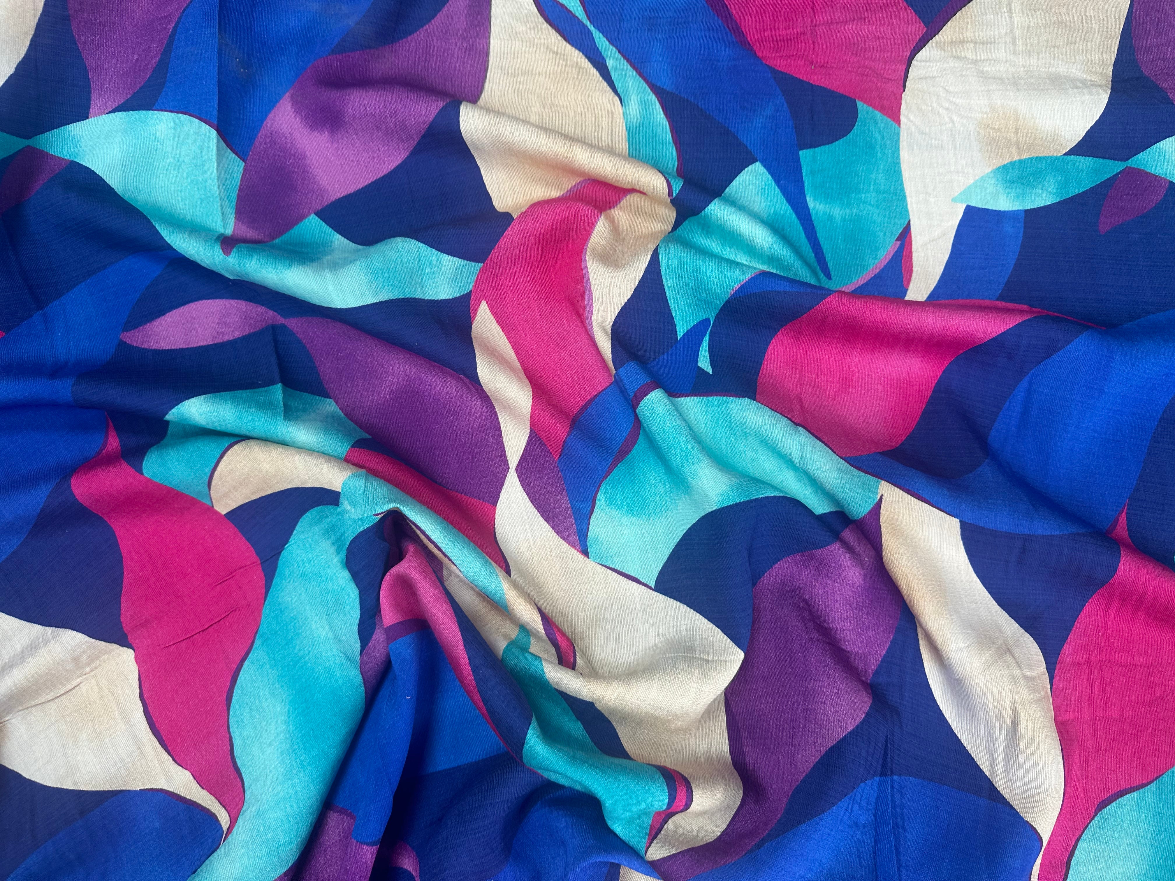 CREPE MAROCAIN PETALES ABSTRAITES - My Little Coupon