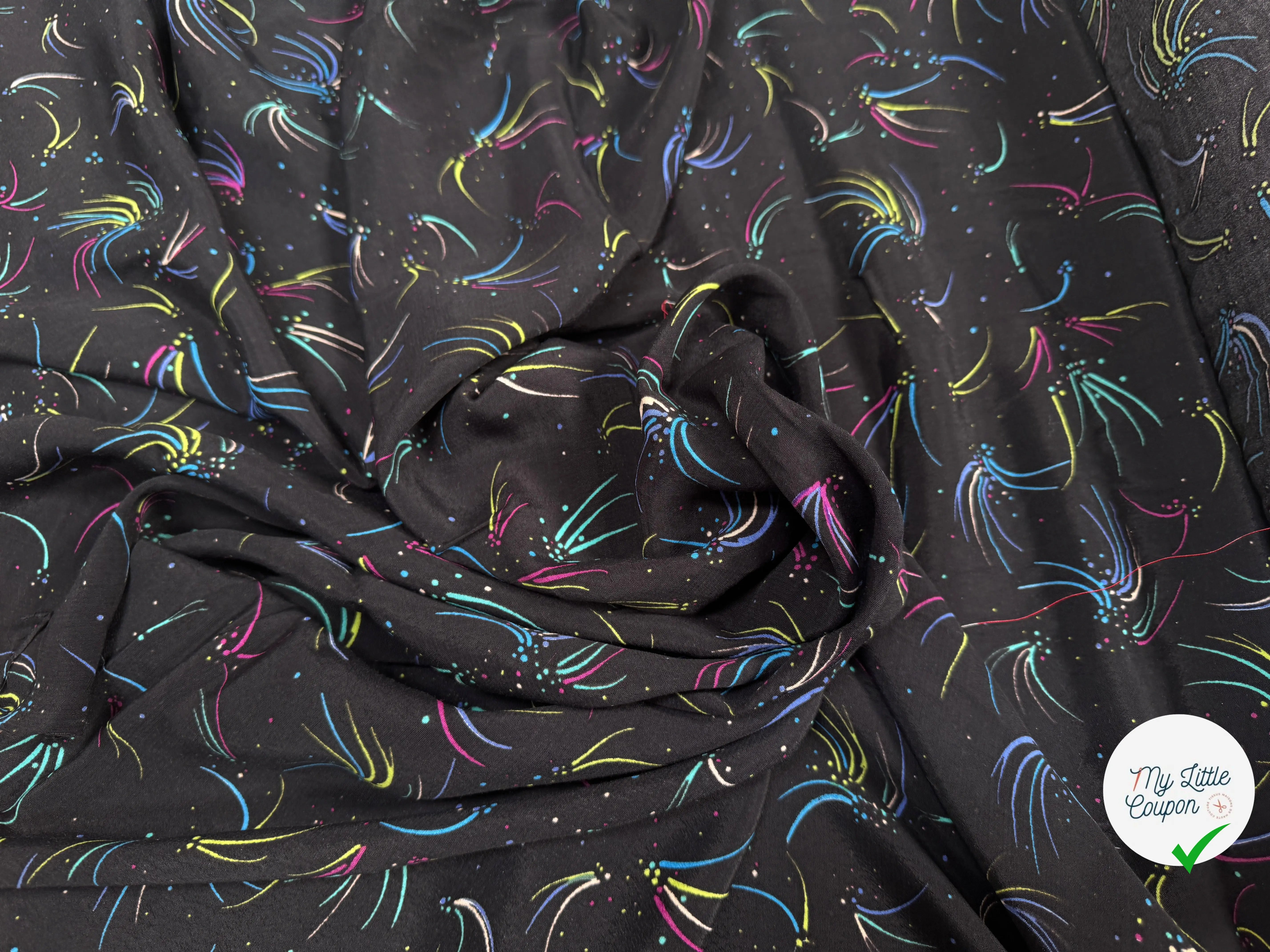 CREPE MAROCAIN VISCOSE FIREWOKRS - My Little Coupon