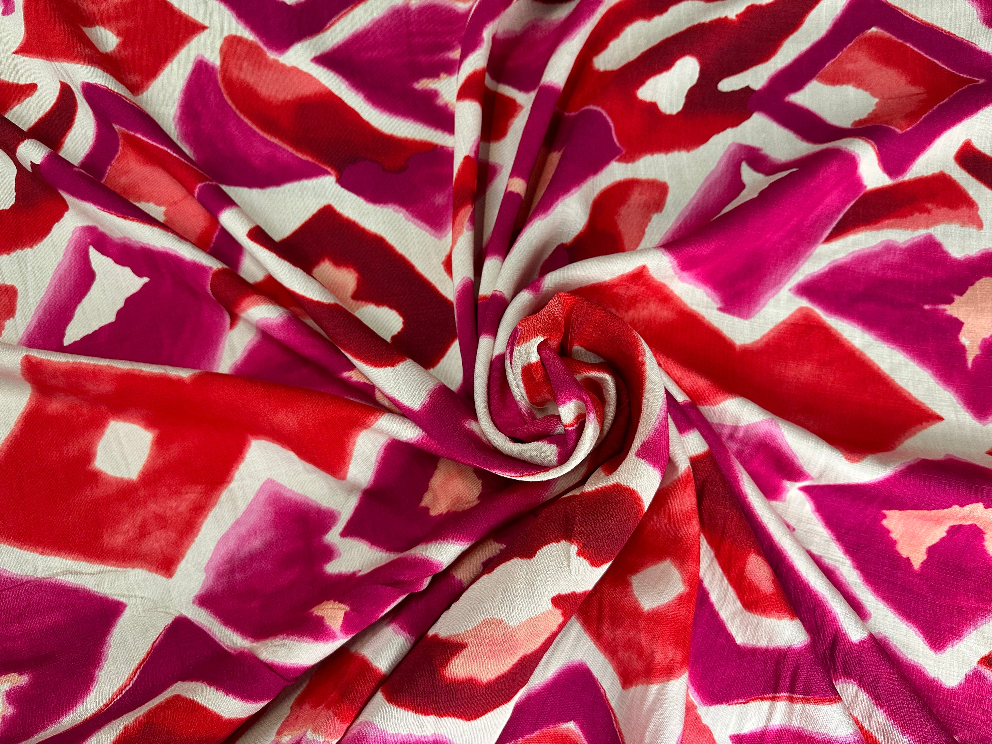 CRÊPE MAROCAIN VISCOSE GÉOMÉTRIE LOVE - My Little Coupon