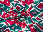 CREPE MAROCAIN VISCOSEE GÉOMÉTRIE LOVE & BLUE - My Little Coupon