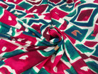 CREPE MAROCAIN VISCOSEE GÉOMÉTRIE LOVE & BLUE - My Little Coupon