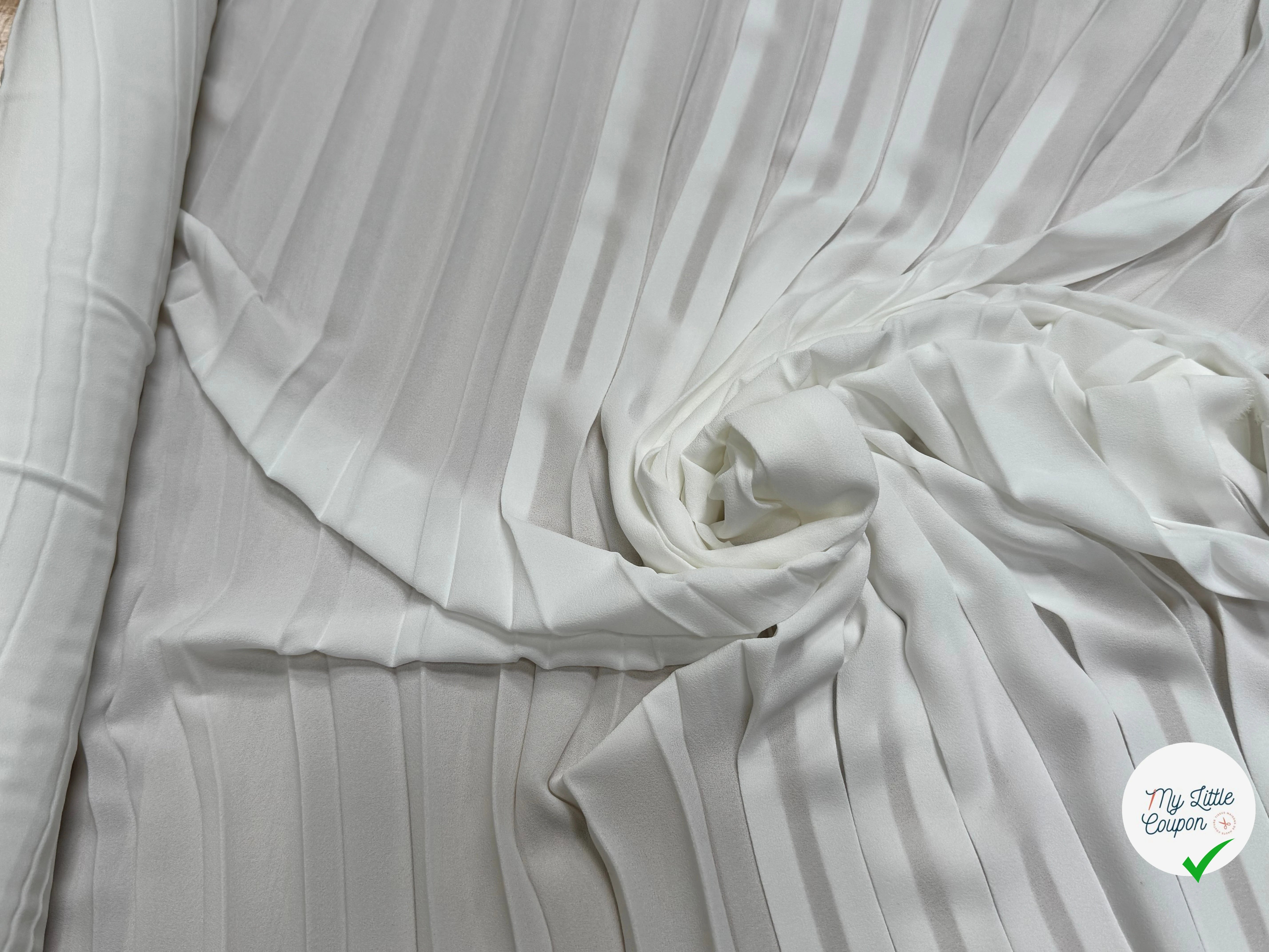 CREPE PLISSÉ FLUIDE BLANC - My Little Coupon
