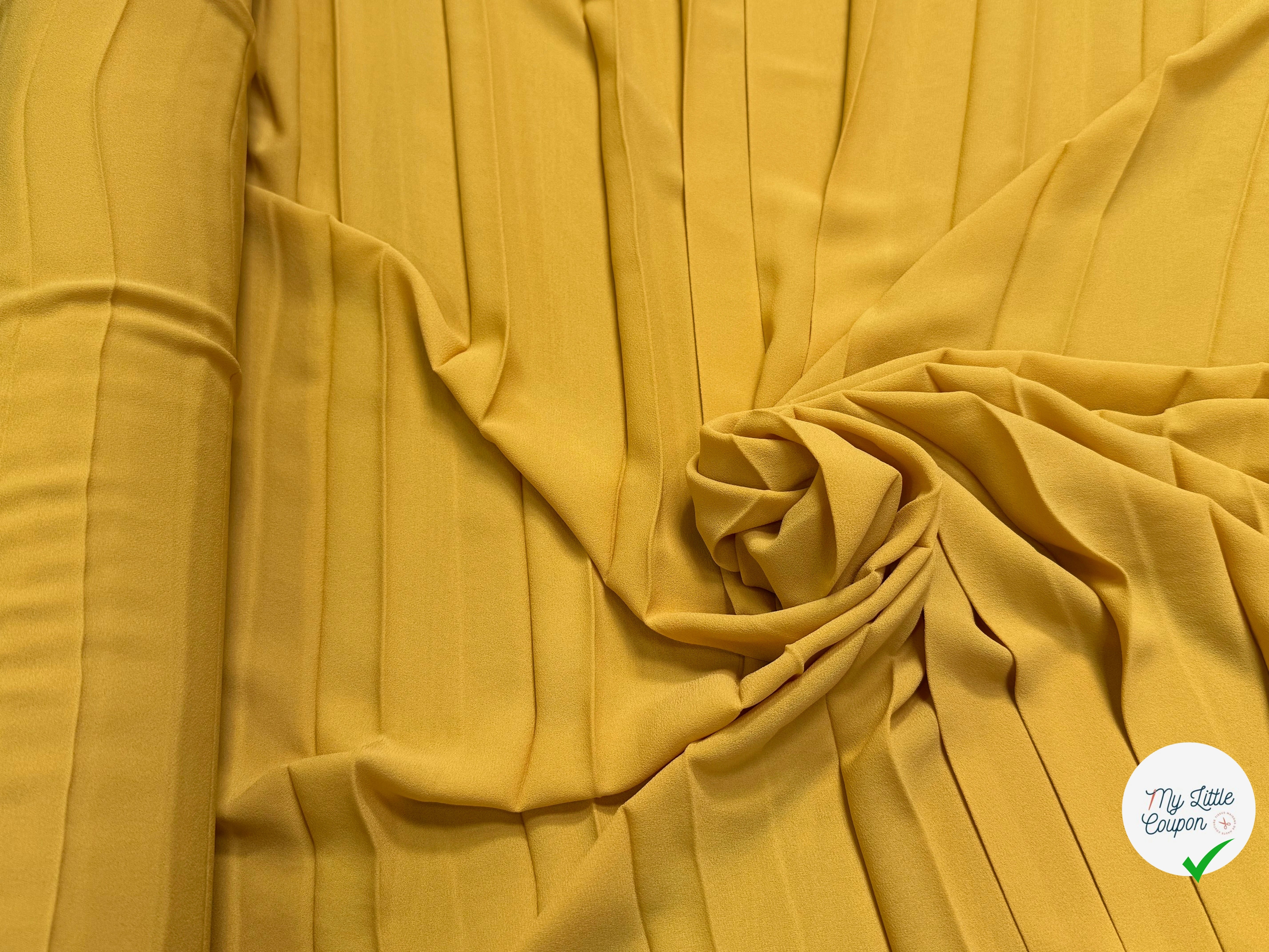 CREPE PLISSÉ FLUIDE JAUNE MOUTARD - My Little Coupon