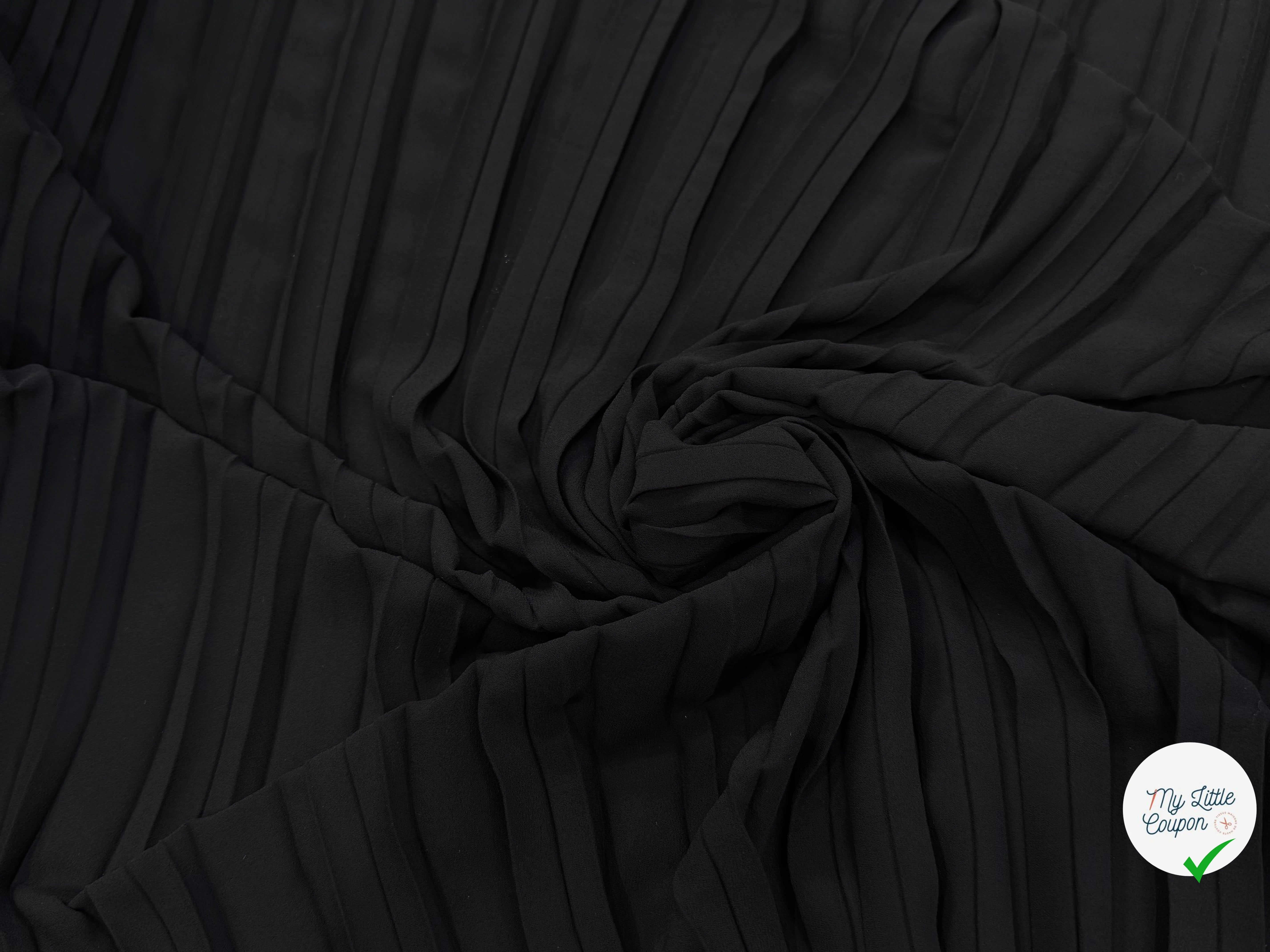 CREPE PLISSÉ FLUIDE NOIR - My Little Coupon