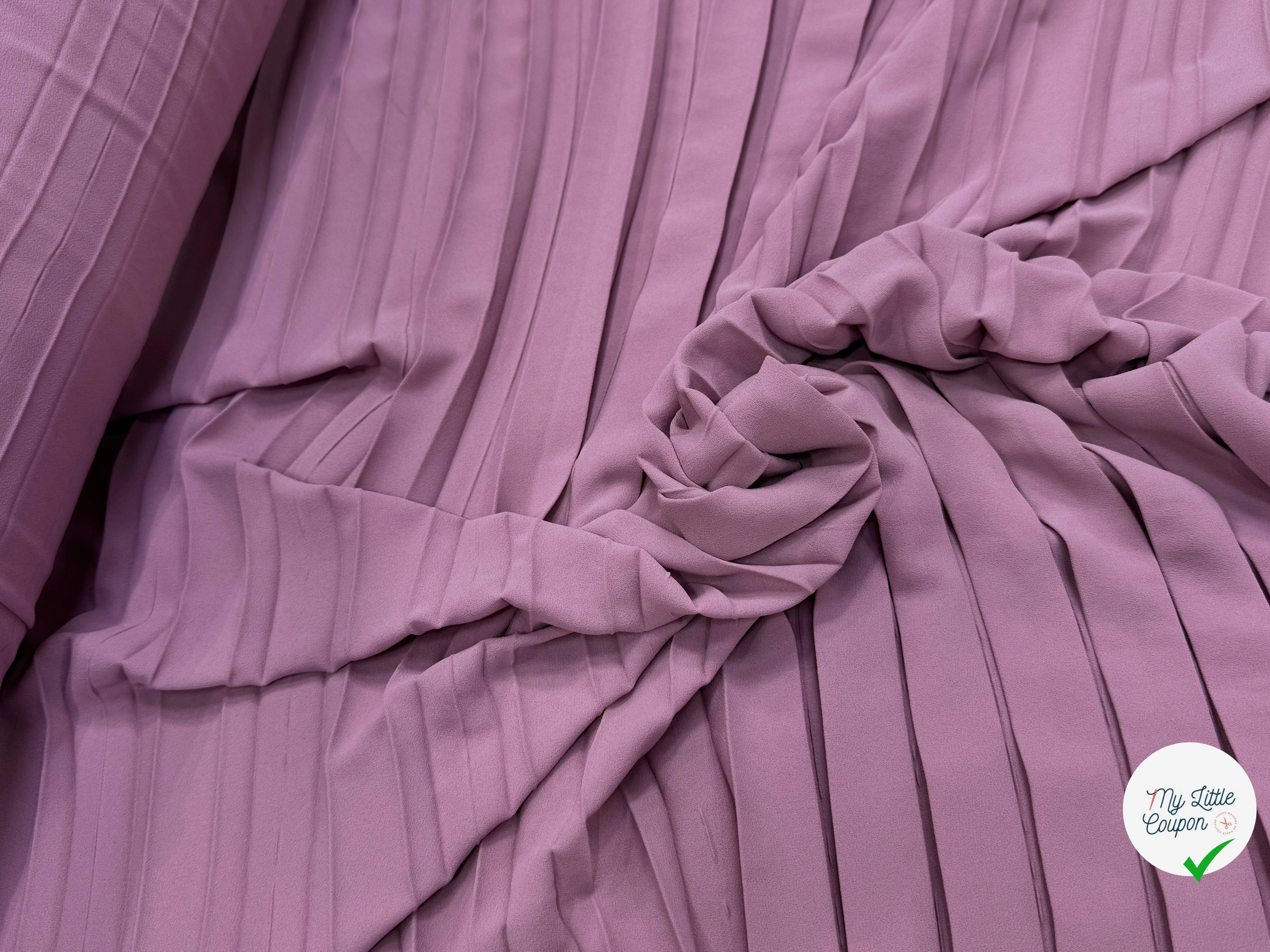 CREPE PLISSÉ FLUIDE VIEUX ROSE - My Little Coupon