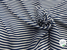CREPE POLYESTER À RAYURES BLEU BLANCHE - My Little Coupon