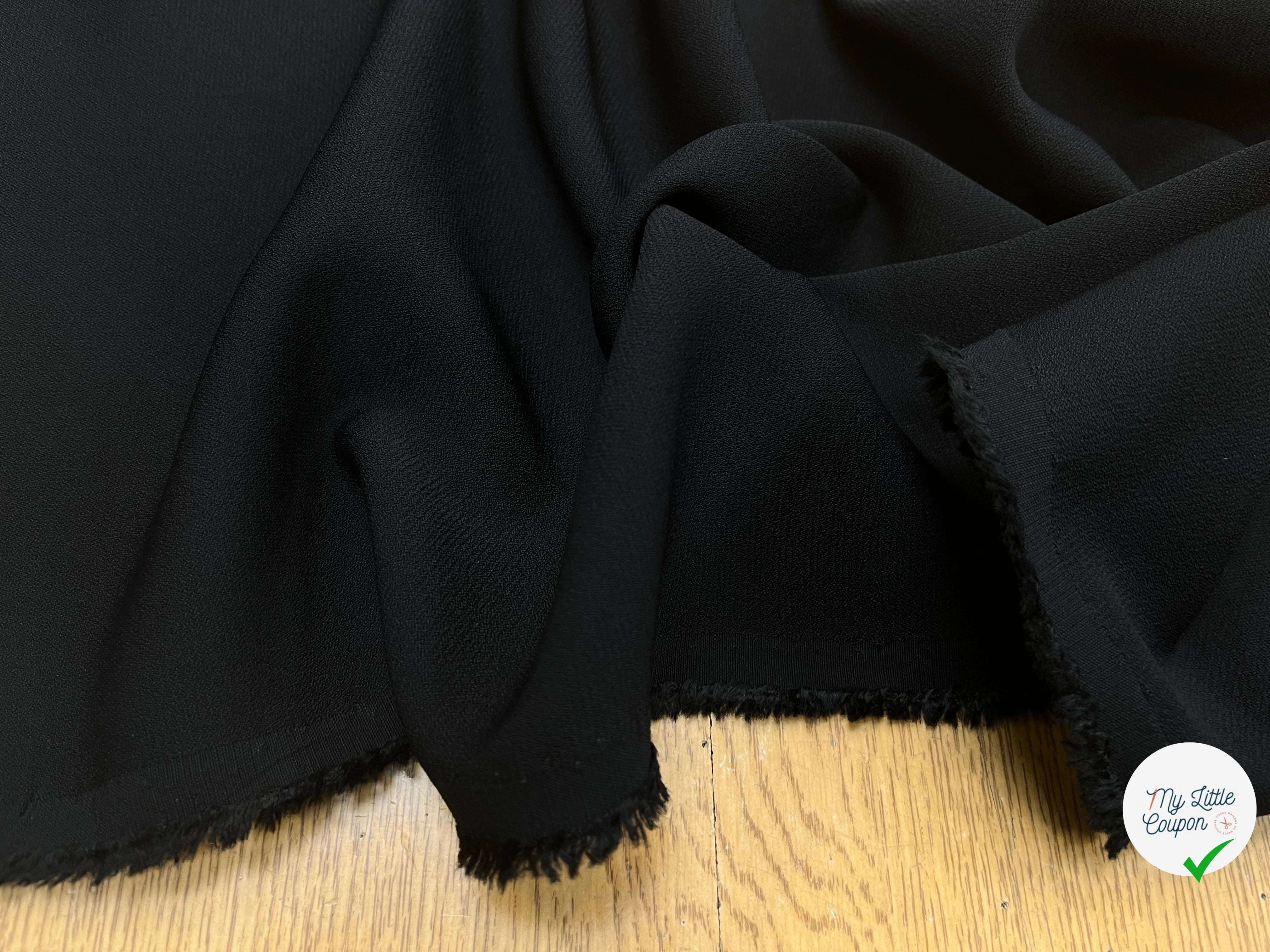 CREPE POLYESTER FLUIDE NOIR 140CM - My Little Coupon