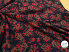 CREPE POLYESTER MOTIF MULTICOLORES SUR FOND NOIR - My Little Coupon