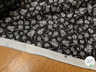 CREPE SATINÉ FOND NOIR PETITE FLEUR BEIGE FLUIDE - My Little Coupon