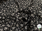 CREPE SATINÉ FOND NOIR PETITE FLEUR BEIGE FLUIDE - My Little Coupon