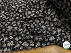 CREPE SATINÉ FOND NOIR PETITE FLEUR BEIGE FLUIDE - My Little Coupon