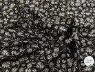 CREPE SATINÉ FOND NOIR PETITE FLEUR BEIGE FLUIDE - My Little Coupon
