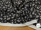 CREPE SATINÉ FOND NOIR PETITE FLEUR BEIGE FLUIDE - My Little Coupon