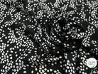 CREPE SATINÉ FOND NOIR POIS BLANC - My Little Coupon