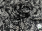 CREPE SATINÉ FOND NOIR POIS BLANC - My Little Coupon