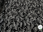 CREPE SATINÉ FOND NOIR POIS BLANC - My Little Coupon