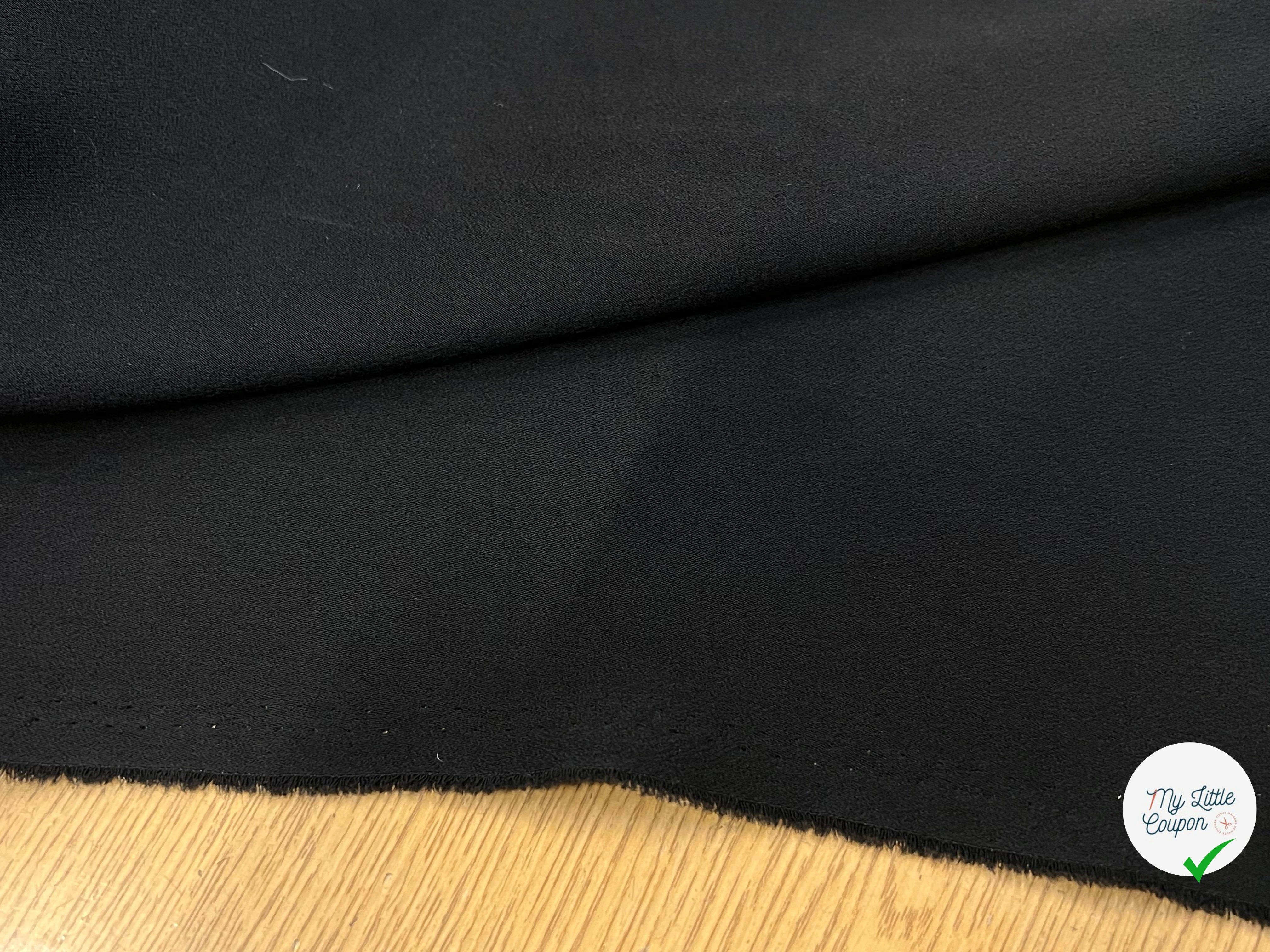 CREPE SATINÉ LOURD FLUIDE NOIR 140CM - My Little Coupon