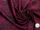 CREPE SATINÉ MOTIF ANIMAL LÉOPARD BORDEAUX - My Little Coupon