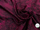 CREPE SATINÉ MOTIF ANIMAL LÉOPARD BORDEAUX - My Little Coupon
