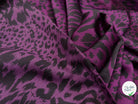 CREPE SATINÉ MOTIF LÉOPARD VIOLET - My Little Coupon