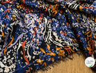 CREPE SATINÉ MOTIF PEINTURE MULTICOLORE TIE&DYE - My Little Coupon