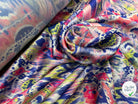CREPE SATINÉ MOTIF TEMPLE AVEC UN OEIL TIE AND DYE - My Little Coupon