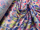 CREPE SATINÉ MOTIF TEMPLE AVEC UN OEIL TIE AND DYE - My Little Coupon