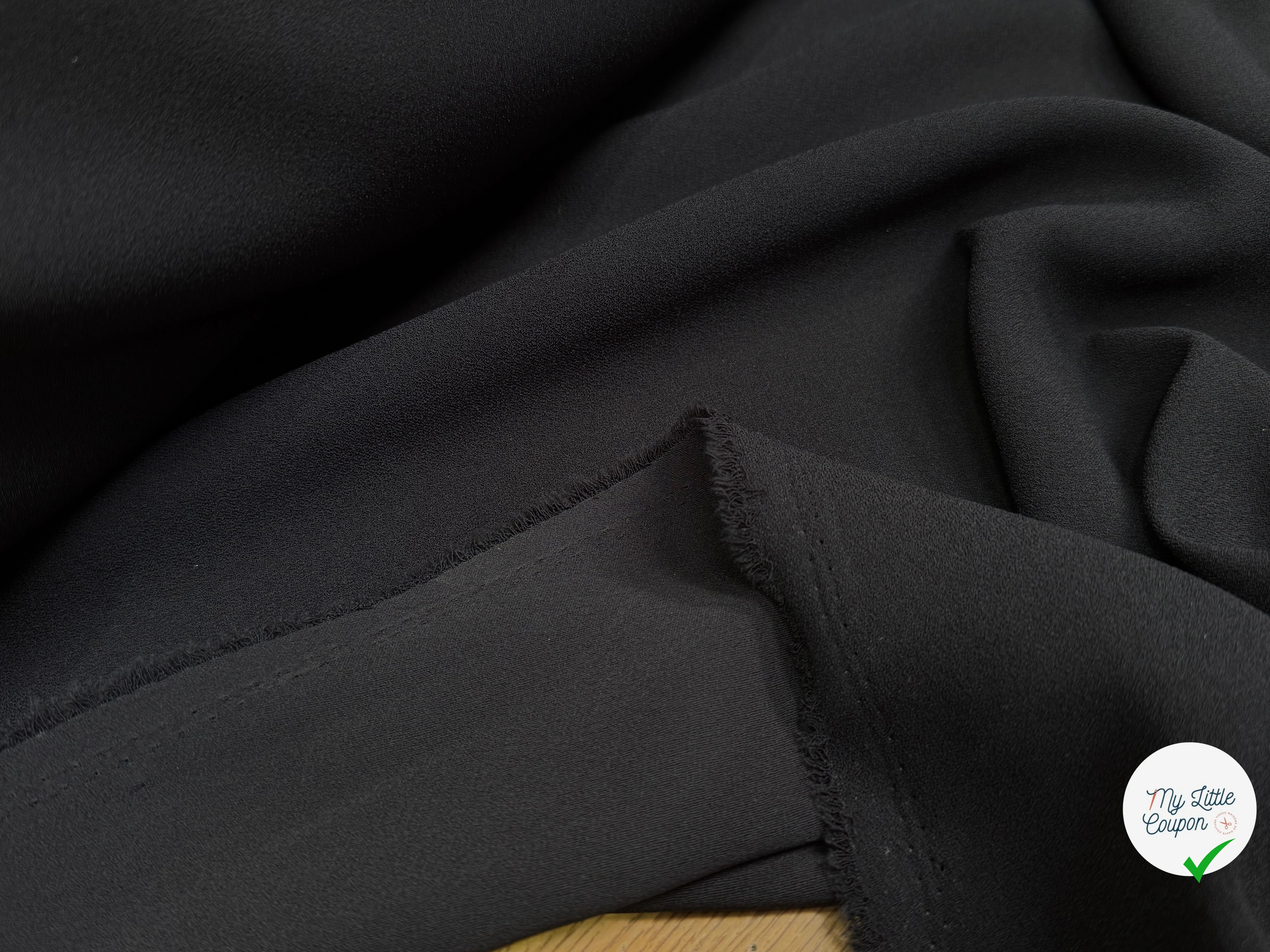 CREPE SEMI-LOURD QUALITÉ COUTURE NOIR - My Little Coupon