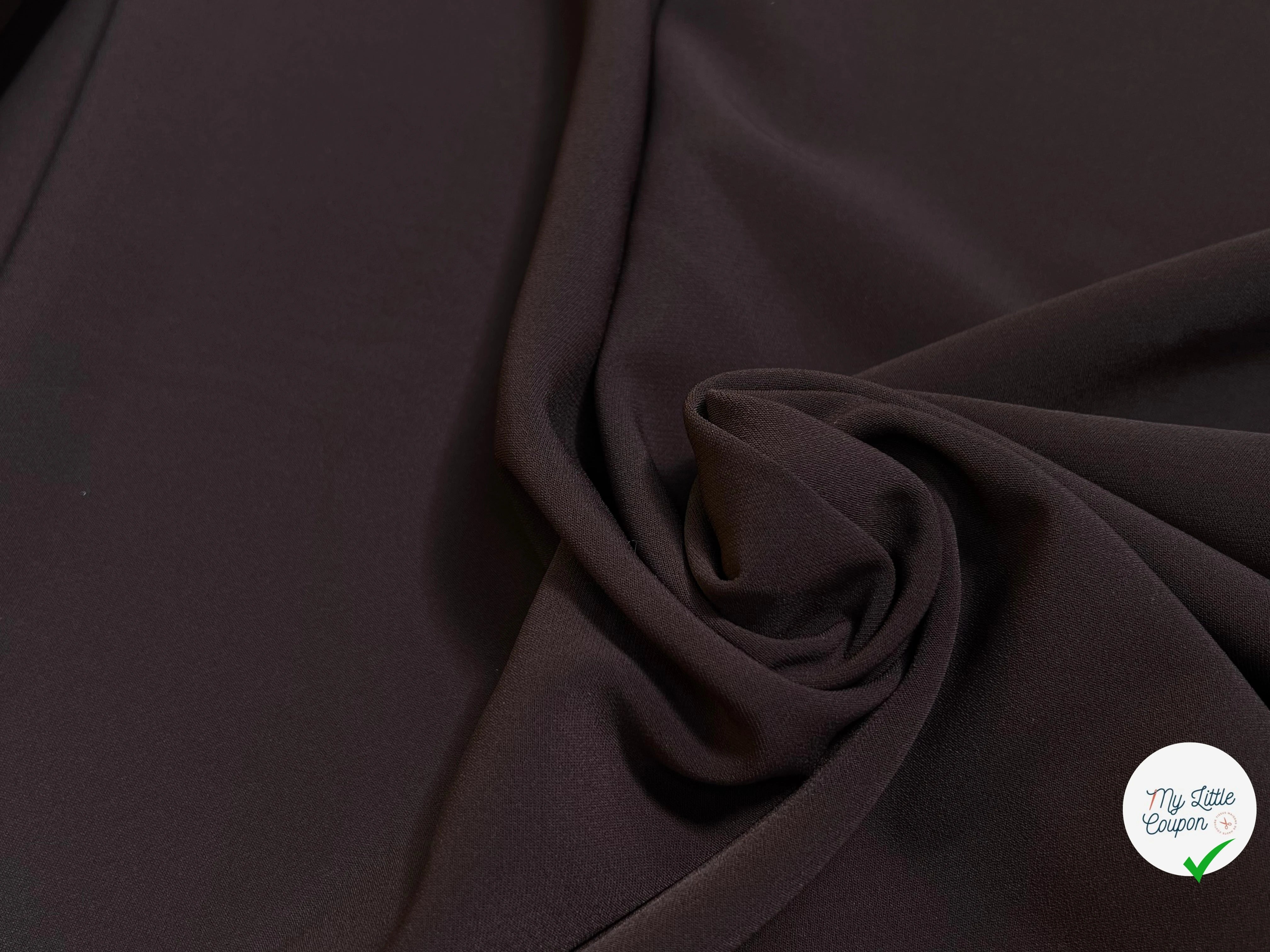 CREPE SEMI-LOURD STRETCH AUBERGINE FONCÉ - My Little Coupon