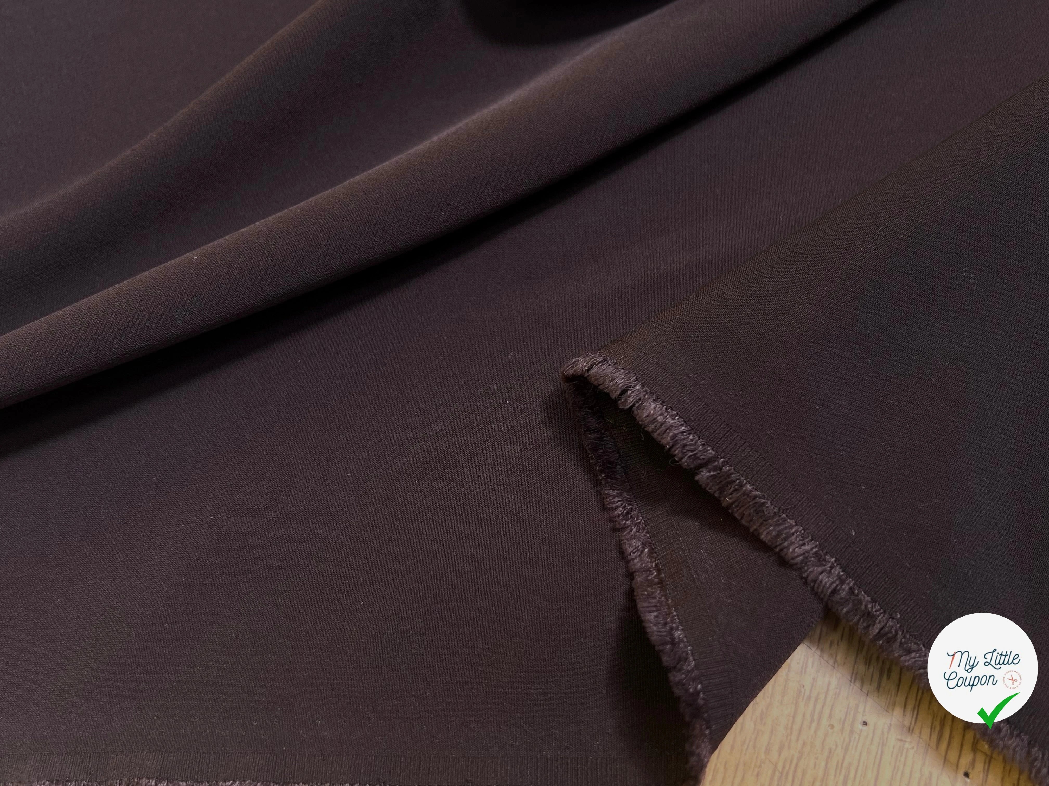 CREPE SEMI-LOURD STRETCH AUBERGINE FONCÉ - My Little Coupon