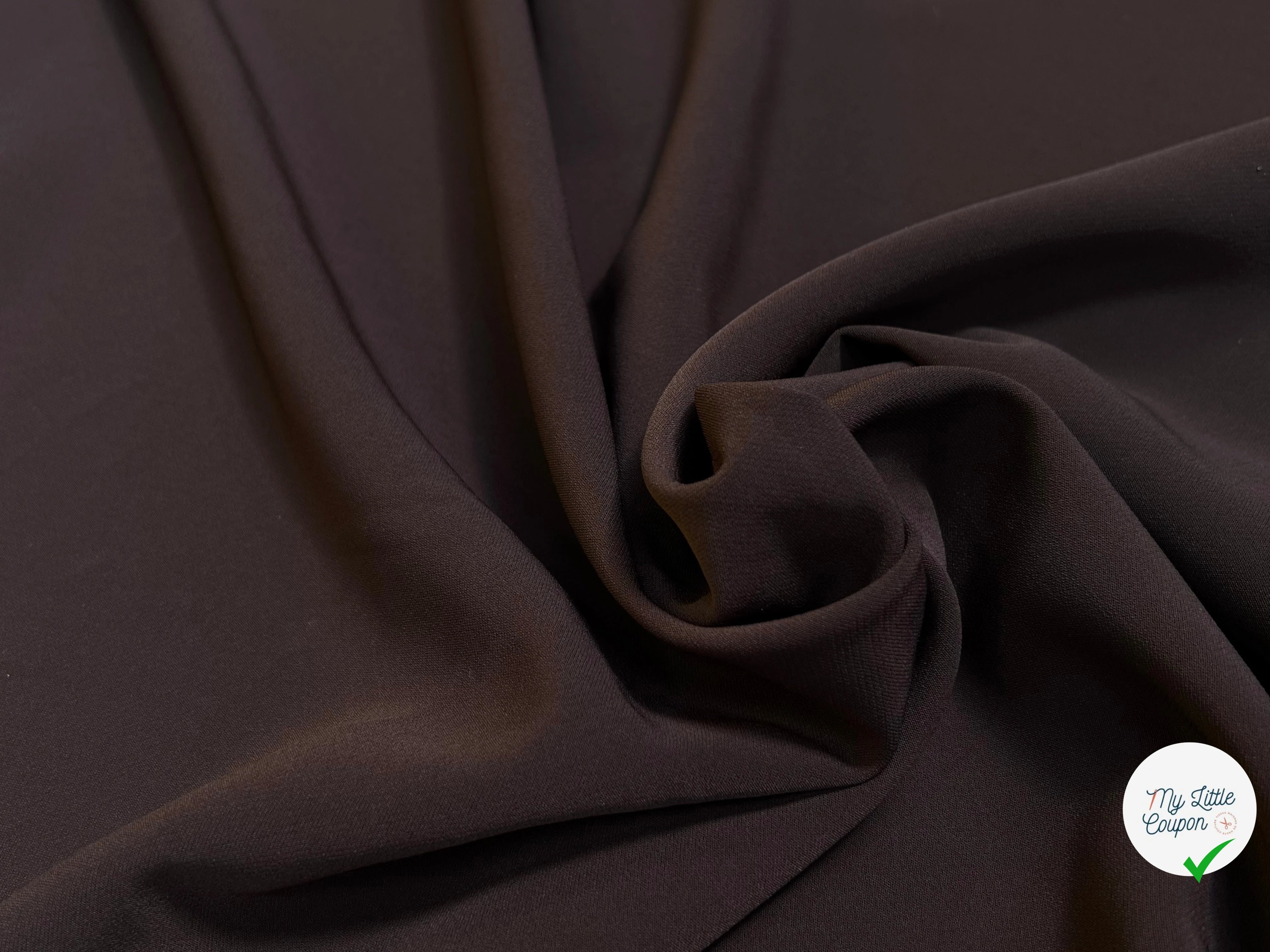 CREPE SEMI-LOURD STRETCH AUBERGINE FONCÉ - My Little Coupon