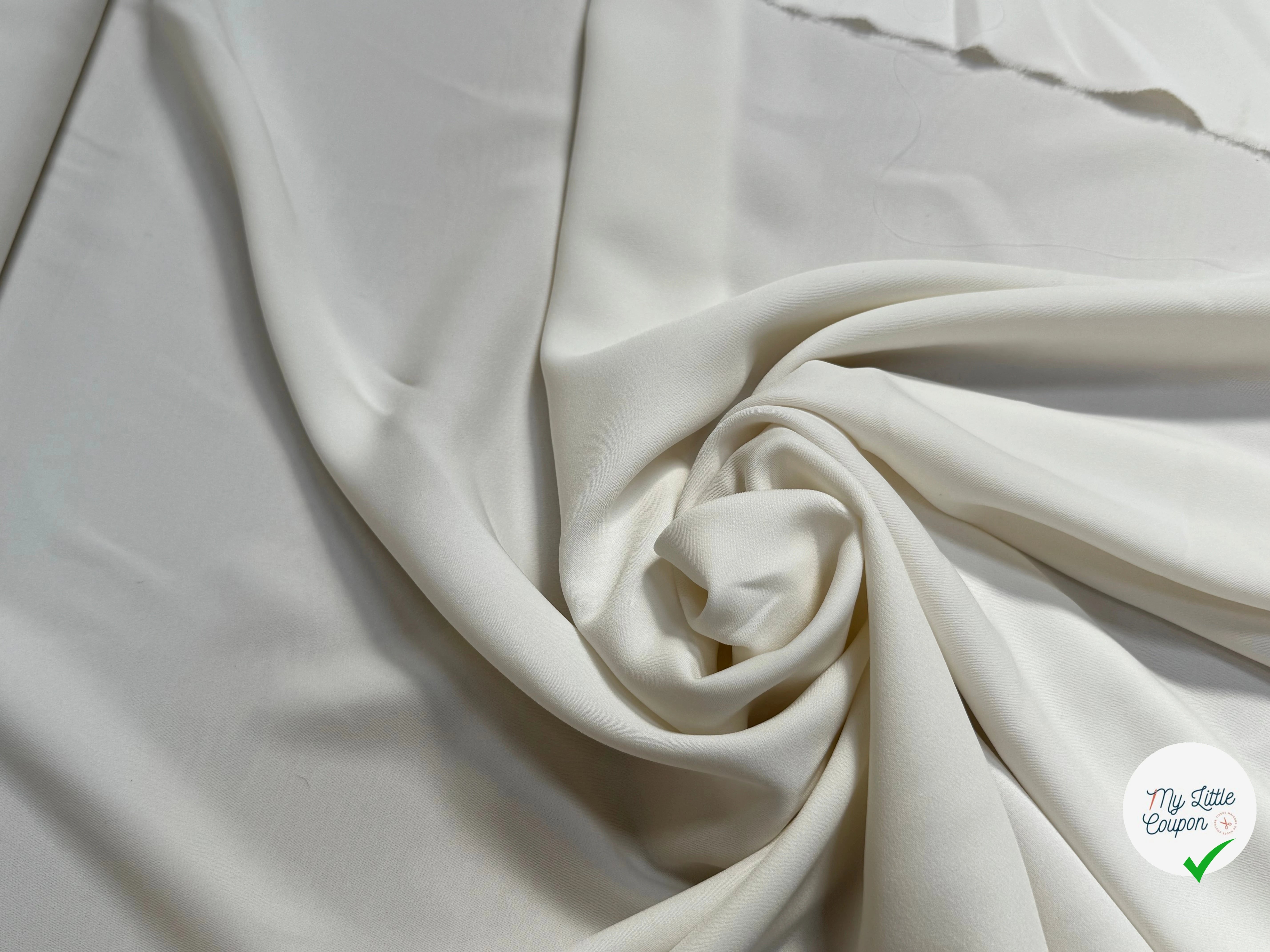 CREPE SEMI-LOURD STRETCH BLANC CASSÉ SUPER TOMBÉ - My Little Coupon