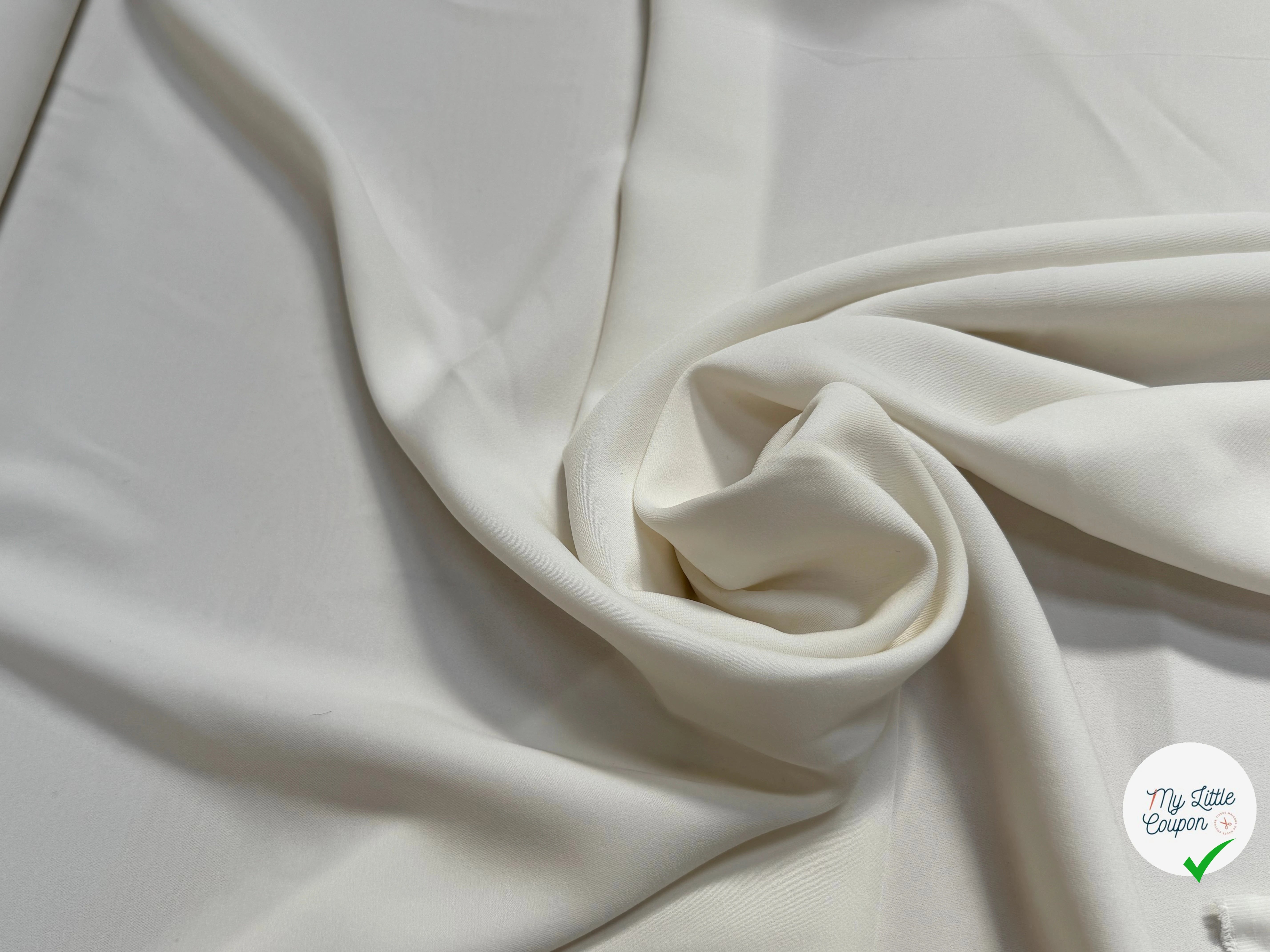 CREPE SEMI-LOURD STRETCH BLANC CASSÉ SUPER TOMBÉ - My Little Coupon