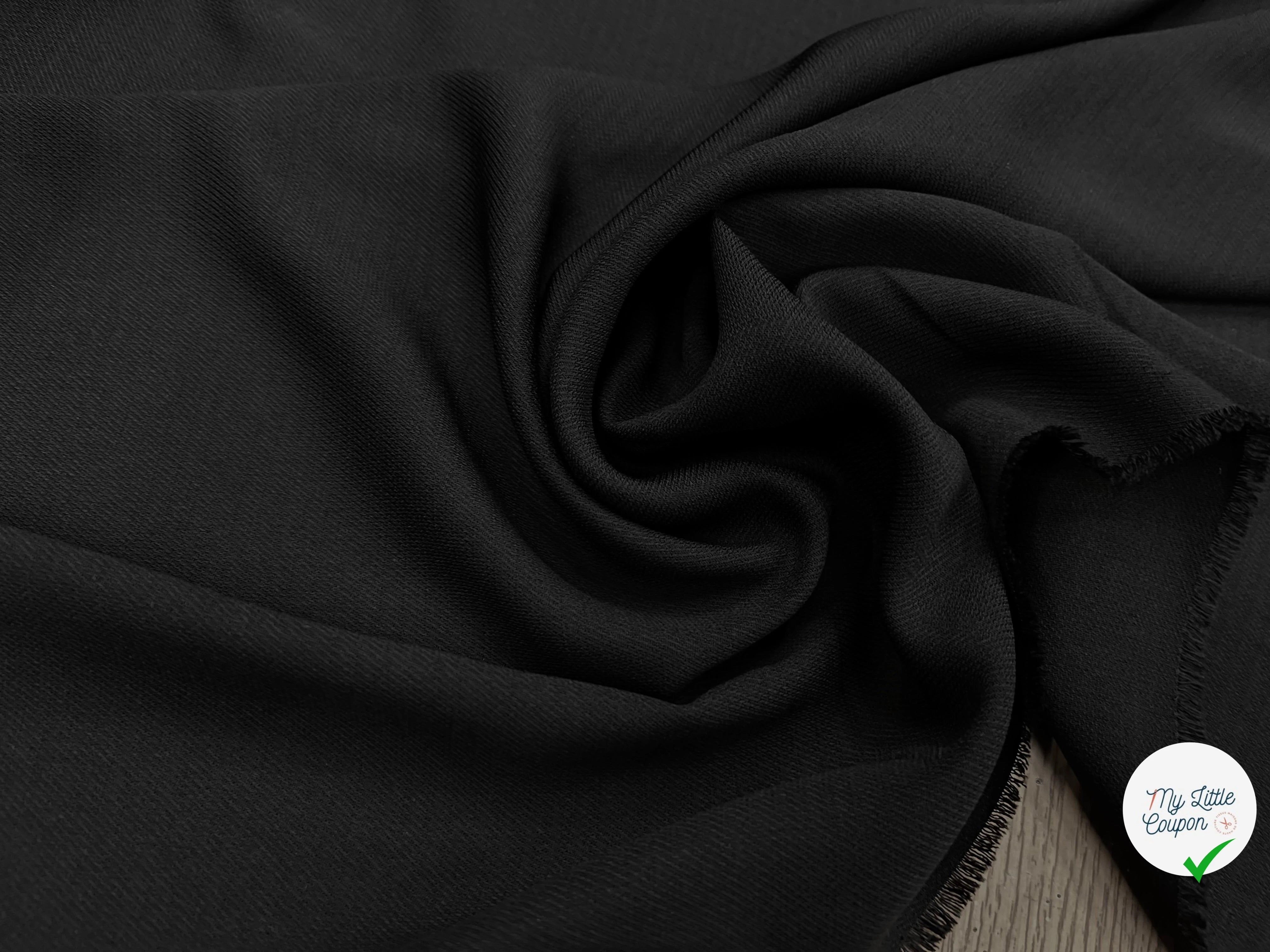 CREPE SERGÉ NOIR SOUPLE - My Little Coupon
