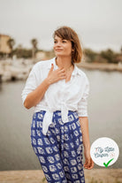 CREPE SHIBORI FOND BLEU SUPERBE TENUE - My Little Coupon