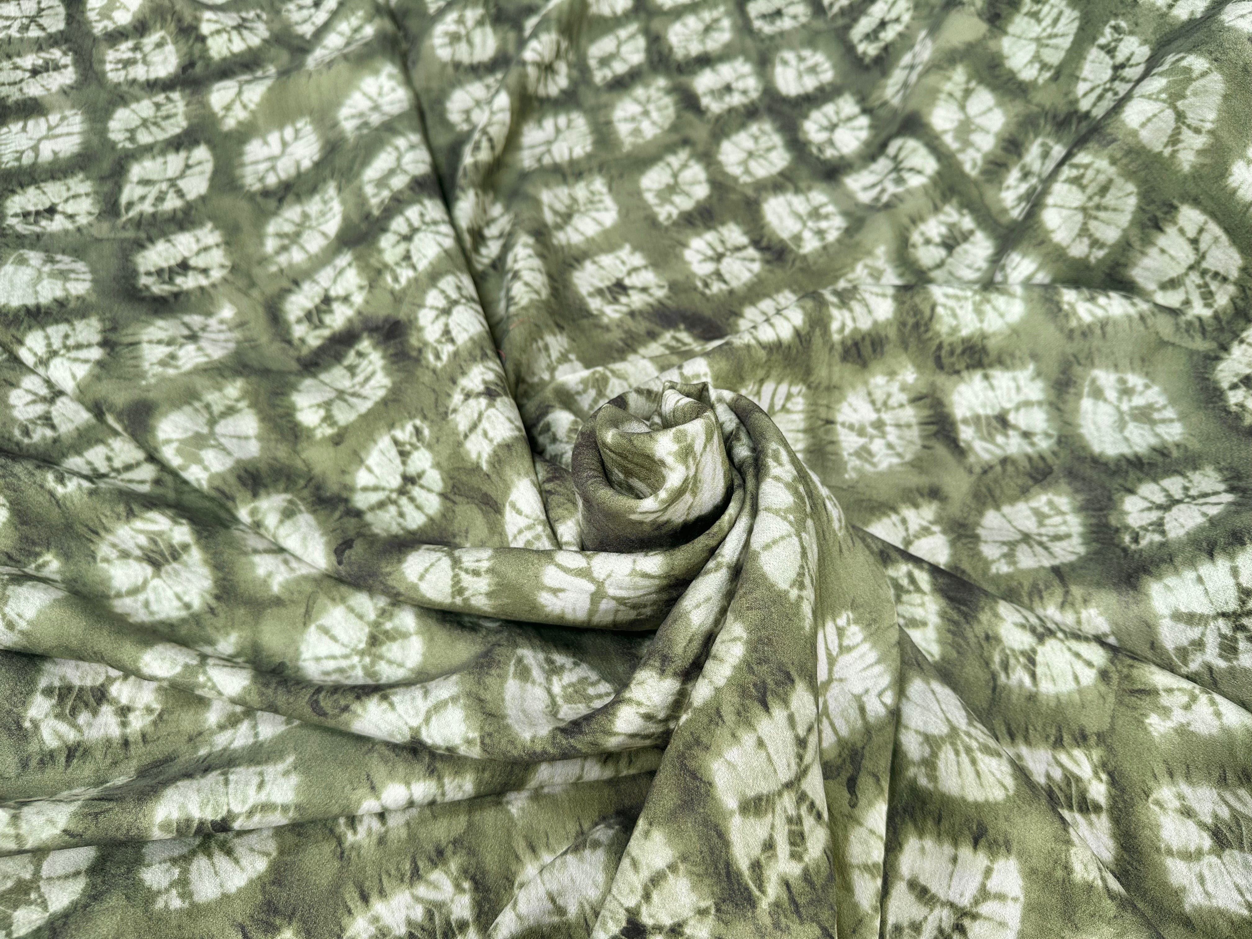 CREPE SHIBORI FOND VERT SUPERBE TENUE - My Little Coupon