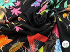 CREPE SOIE IMPRIMÉ GROSSES FLEURS MULTICOLORES - My Little Coupon
