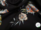 CREPE TESSUTO 100%VISCOSE FOND NOIR AVEC FEUILLES - My Little Coupon