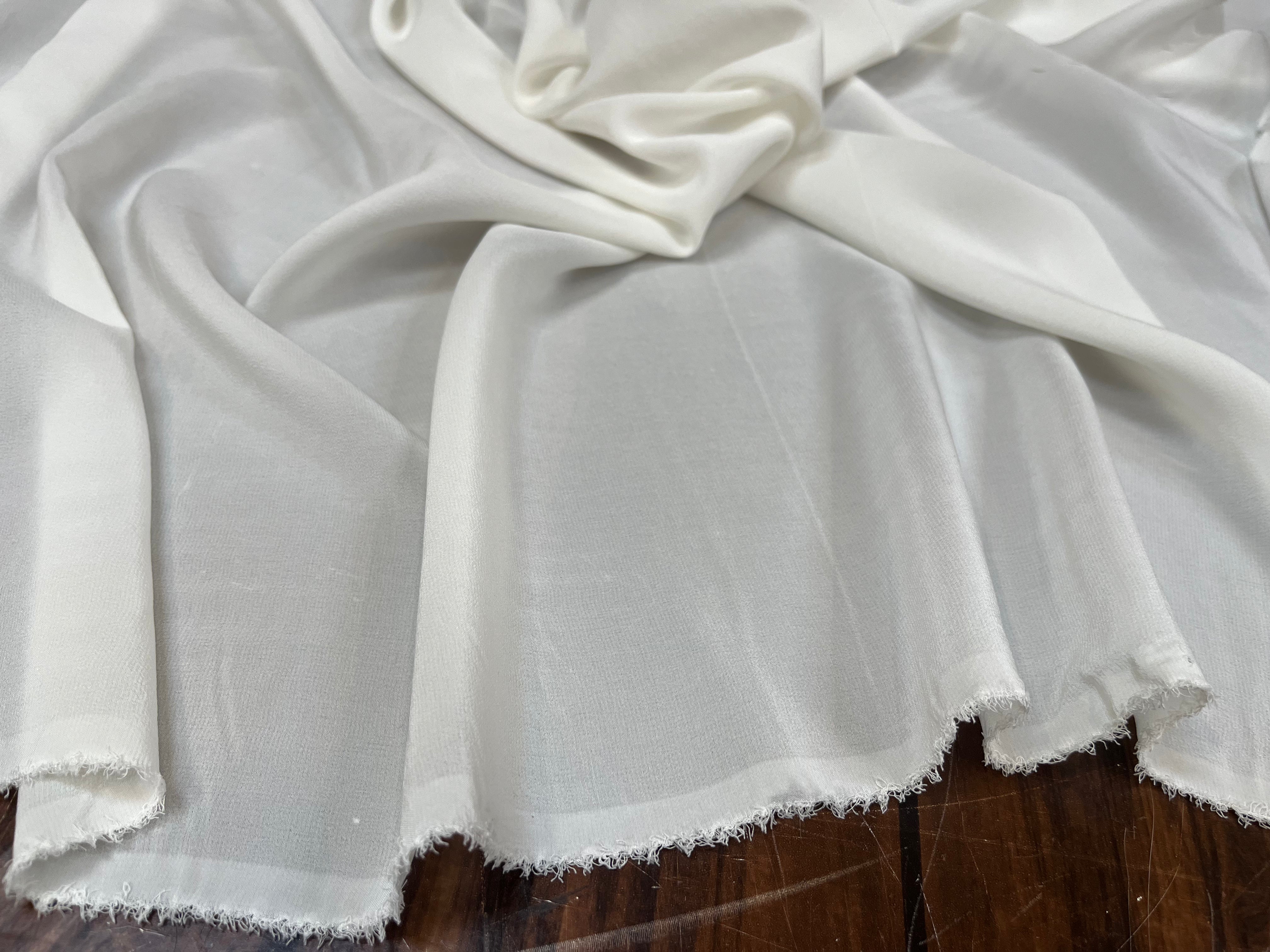 CREPE UNI 100% SOIE BLANC CASSÉ - My Little Coupon