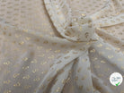 CREPE VANILLE MOTIF FLEURS OR - My Little Coupon