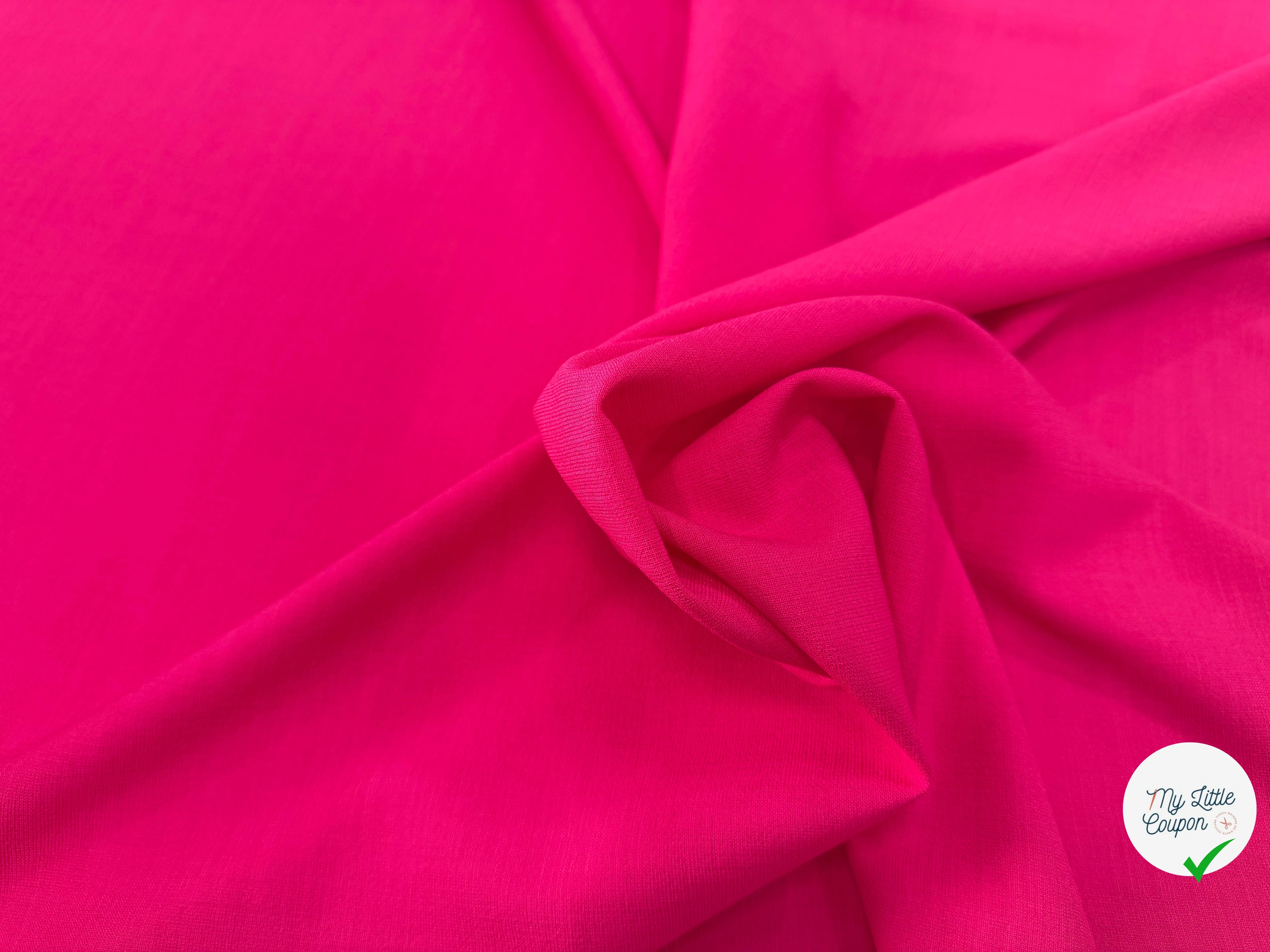 CRÊPE VISCOSE 36% POLYESTER STRETCH ROSE - My Little Coupon
