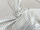 CREPE VISCOSE BLANC À RAYURES NOIRE FLUIDE - My Little Coupon