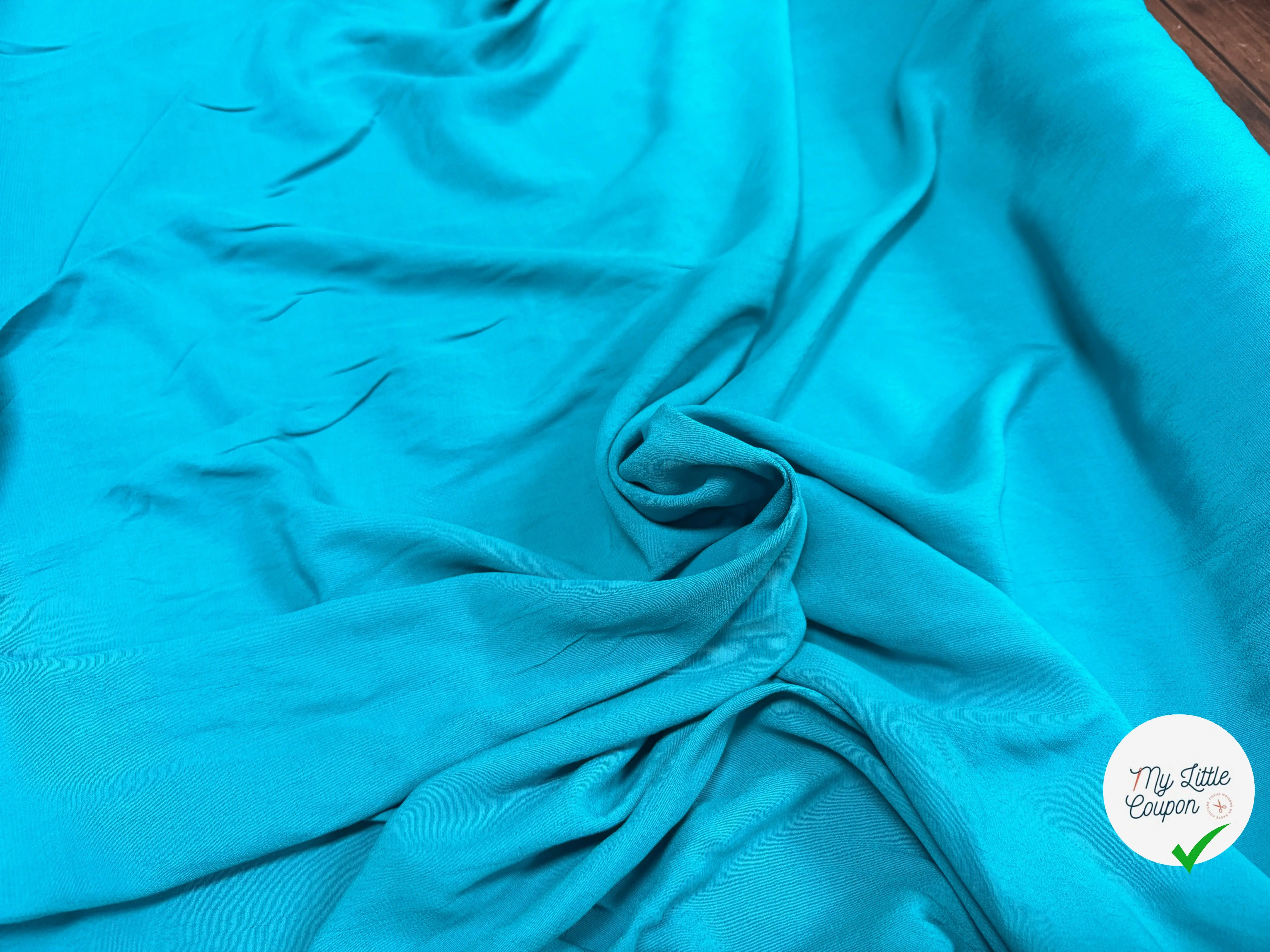 CREPE VISCOSE BLEU CANARD - My Little Coupon
