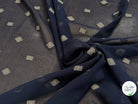 CREPE VISCOSE BLEU MARINE MOTIF TISSÉ GÉOMETRIQUE 100% VI - My Little Coupon