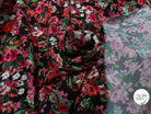 CREPE VISCOSE BOUQUET FLEURS FOND NOIR 140 LAIZE - My Little Coupon